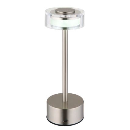 Globo - LED Lampada da tavolo touch ricaricabile e dimmerabile LED/2,5W/3,7V 2700/4000/6500K 1800mAh cromo opaco