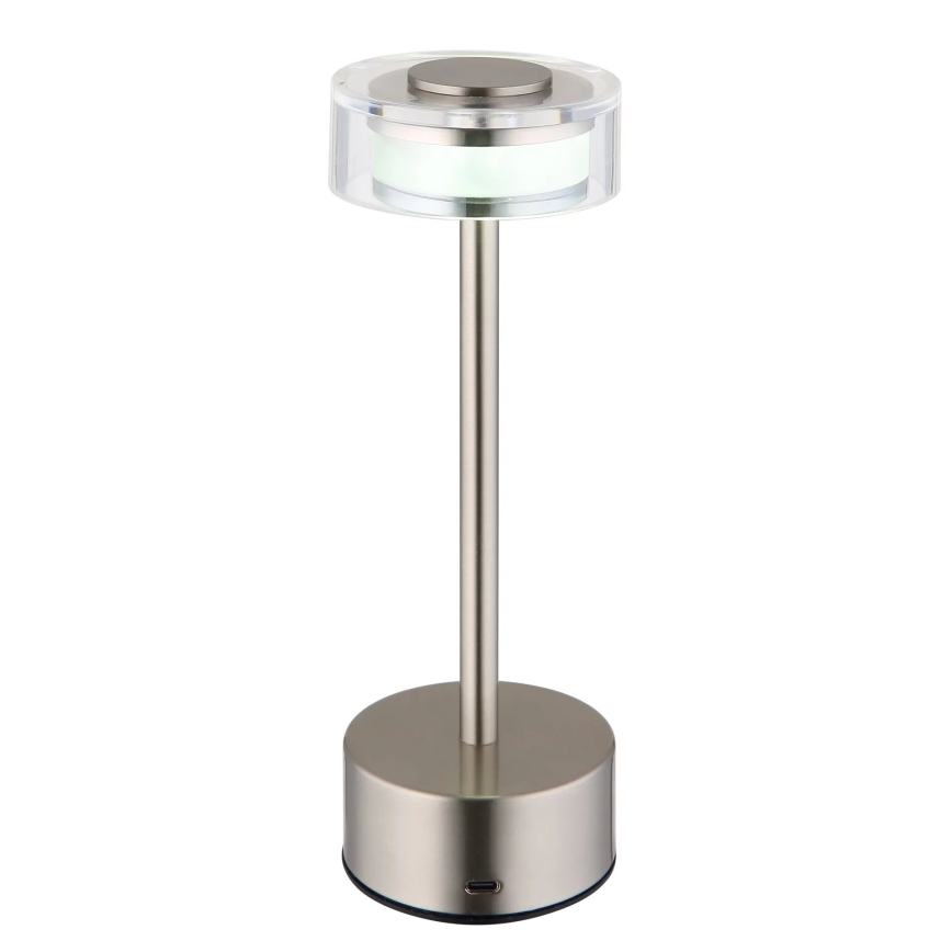 Globo - LED Lampada da tavolo touch ricaricabile e dimmerabile LED/2,5W/3,7V 2700/4000/6500K 1800mAh cromo opaco