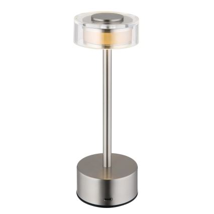 Globo - LED Lampada da tavolo touch ricaricabile e dimmerabile LED/2,5W/3,7V 2700/4000/6500K 1800mAh cromo opaco