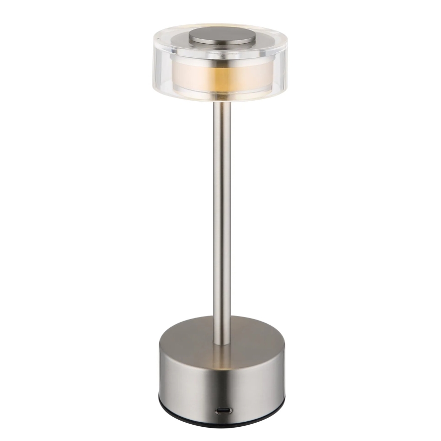 Globo - LED Lampada da tavolo touch ricaricabile e dimmerabile LED/2,5W/3,7V 2700/4000/6500K 1800mAh cromo opaco
