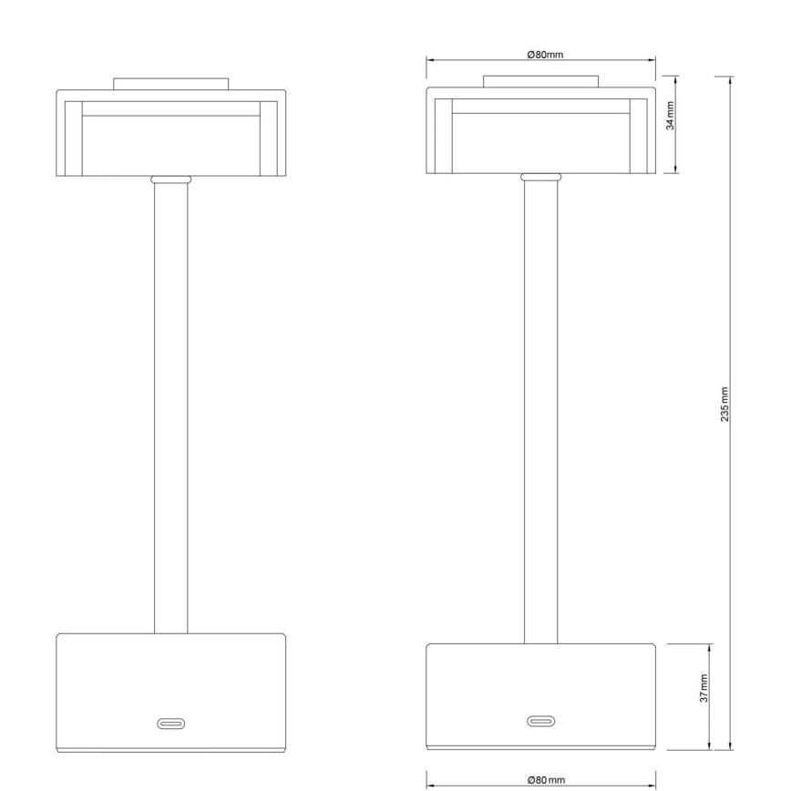 Globo - LED Lampada da tavolo touch ricaricabile e dimmerabile LED/2,5W/3,7V 2700/4000/6500K 1800mAh cromo opaco