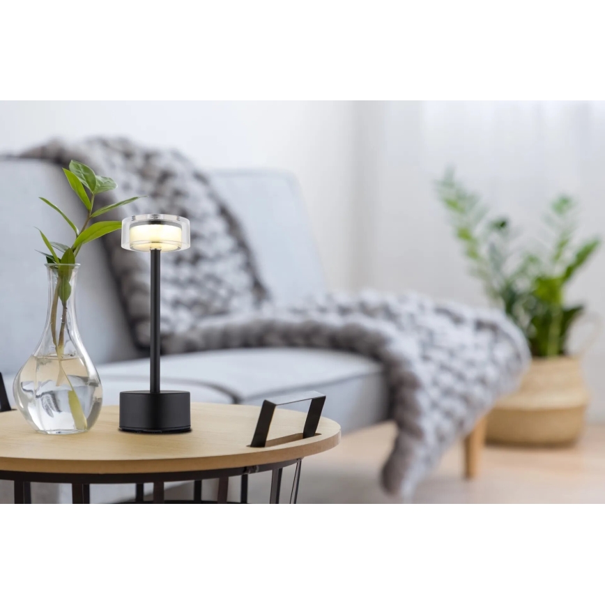 Globo - LED Lampada da tavolo touch ricaricabile e dimmerabile LED/2,5W/3,7V 2700/4000/6500K 1800mAh nero