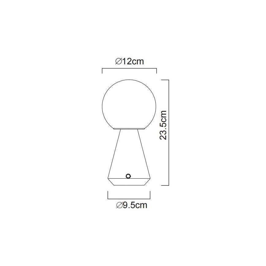 Globo - LED Dimmerabile touch per esterni lampada da tavolo LED/1,5W/5V 3000/4500/6500K 1800 mAh IP41 cromo opaco