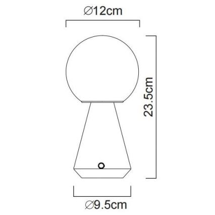 Globo - LED Dimmerabile touch per esterni lampada da tavolo LED/1,5W/5V 3000/4500/6500K 1800 mAh IP41 nero