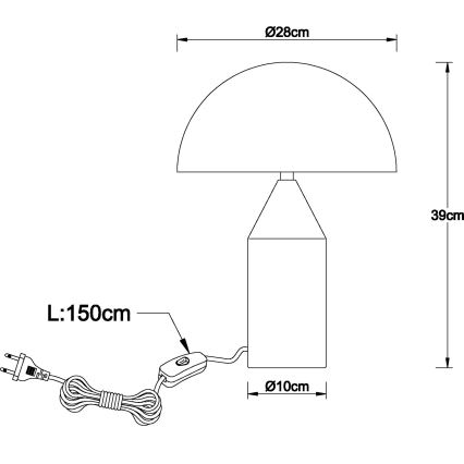 Globo - Lampada da tavolo 2xE27/40W/230V cromo opaco