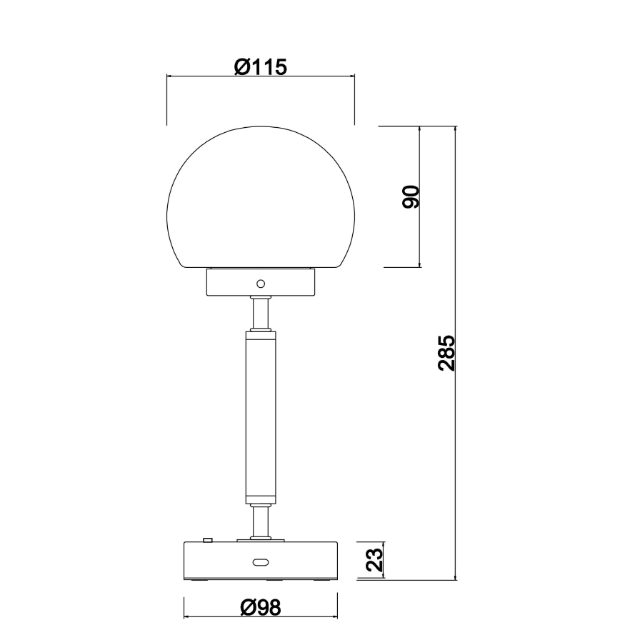 Globo - LED Lampada da tavolo touch ricaricabile e dimmerabile LED/2,5W/5V 1800mAh 2700/4000/6500K antracite