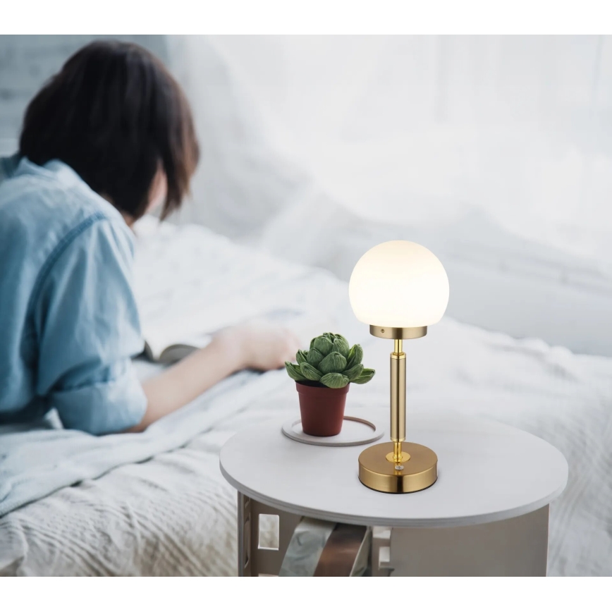 Globo - LED Lampada da tavolo touch ricaricabile e dimmerabile LED/2,5W/5V 1800mAh 2700/4000/6500K ottone