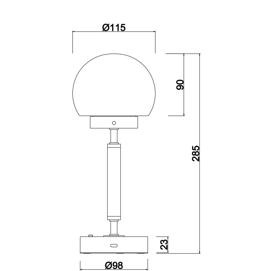 Globo - LED Lampada da tavolo touch ricaricabile e dimmerabile LED/2,5W/5V 1800mAh 2700/4000/6500K ottone