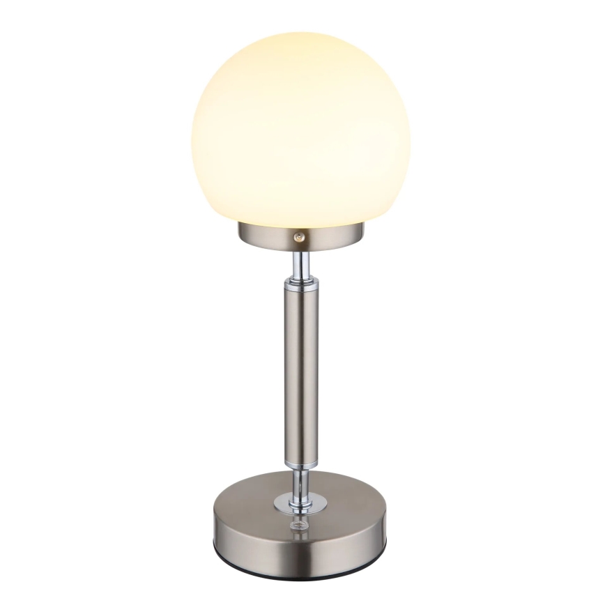 Globo - LED Lampada da tavolo touch ricaricabile e dimmerabile LED/2,5W/5V 1800mAh 2700/4000/6500K cromo opaco