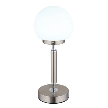 Globo - LED Lampada da tavolo touch ricaricabile e dimmerabile LED/2,5W/5V 1800mAh 2700/4000/6500K cromo opaco