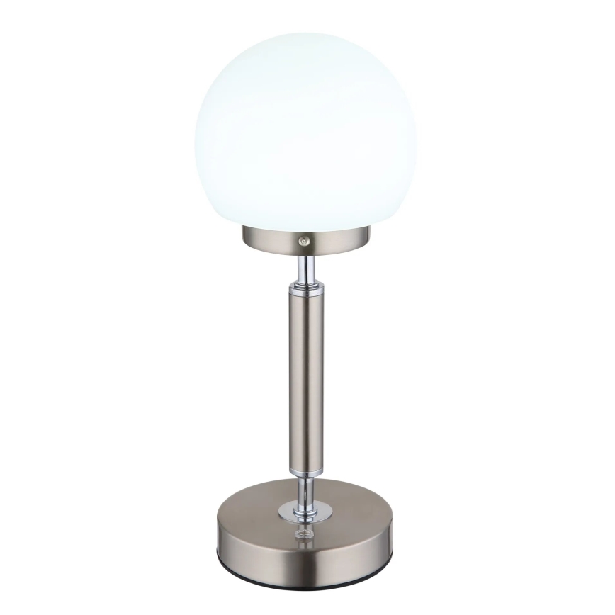 Globo - LED Lampada da tavolo touch ricaricabile e dimmerabile LED/2,5W/5V 1800mAh 2700/4000/6500K cromo opaco