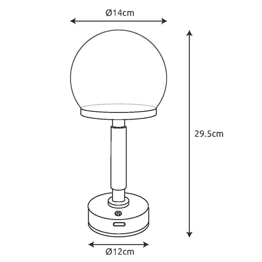 Globo - LED Lampada da tavolo touch ricaricabile e dimmerabile LED/2,5W/5V 1800mAh 2800K verde