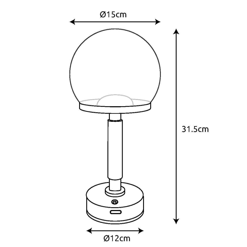 Globo - LED Lampada da tavolo touch ricaricabile e dimmerabile LED/2,5W/5V 1800mAh 2700/4000/6500K Oro rosa
