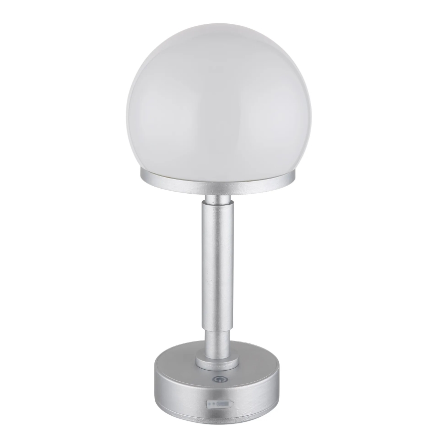 Globo - LED Lampada da tavolo touch ricaricabile e dimmerabile LED/2,5W/5V 1800mAh 2800K argento