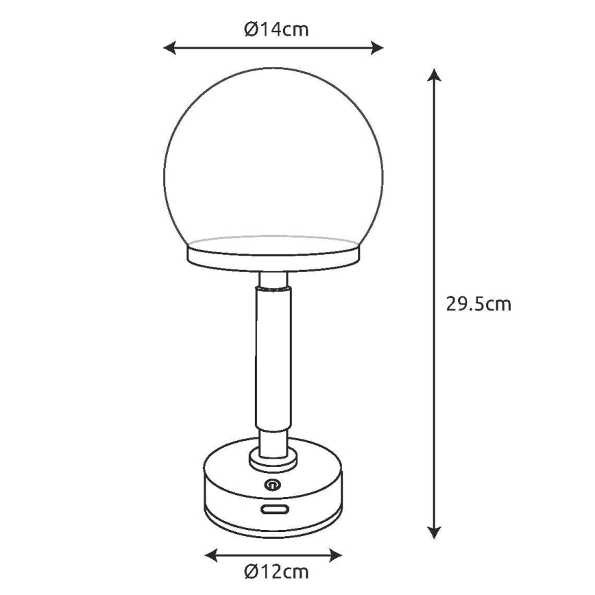 Globo - LED Lampada da tavolo touch ricaricabile e dimmerabile LED/2,5W/5V 1800mAh 2800K argento