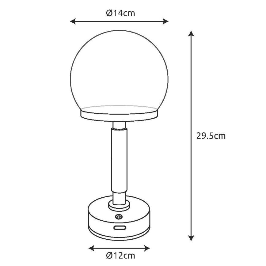 Globo - LED Lampada da tavolo touch ricaricabile e dimmerabile LED/2,5W/5V 1800mAh 2800K bianco
