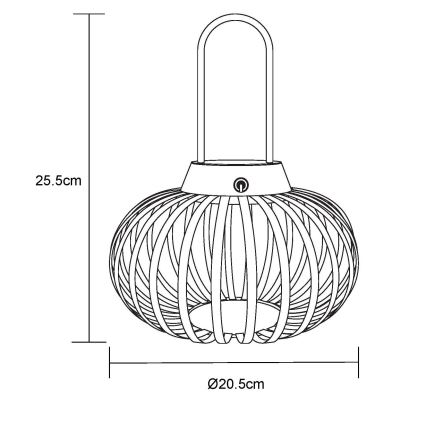 Globo - Lampada da tavolo ricaricabile dimmerabile a LED con controllo touch/1W/3,7V 1500 mAh