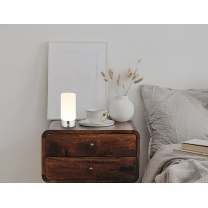 Globo - Lampada da tavolo LED RGBW Dimmerabile touch per esterni LED/1,8W/5V 1500 mAh IP44 cromo opaco