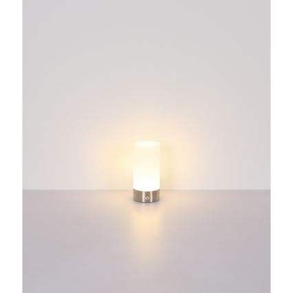 Globo - Lampada da tavolo LED RGBW Dimmerabile touch per esterni LED/1,8W/5V 1500 mAh IP44 cromo opaco