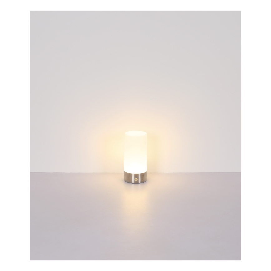 Globo - Lampada da tavolo LED RGBW Dimmerabile touch per esterni LED/1,8W/5V 1500 mAh IP44 cromo opaco