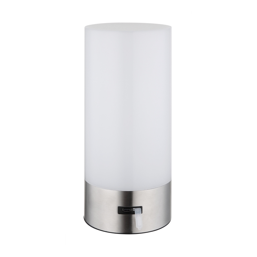 Globo - Lampada da tavolo LED RGBW Dimmerabile touch per esterni LED/1,8W/5V 1500 mAh IP44 cromo opaco
