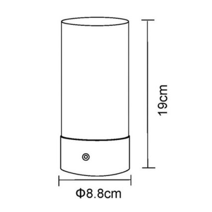 Globo - Lampada da tavolo LED RGBW Dimmerabile touch per esterni LED/1,8W/5V 1500 mAh IP44 cromo opaco