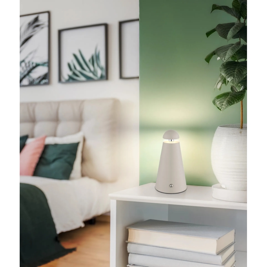 Globo - Lampada da tavolo ricaricabile a LED dimmerabile con controllo a sfioramento, LED/1,2W/5V 1200 mAh