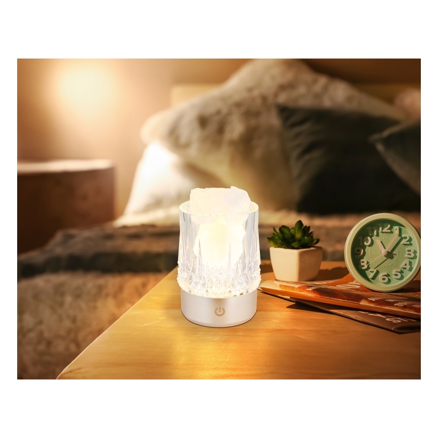 Globo - Lampada da tavolo dimmerabile con controllo touch LED/1W/5V 3000K 1200 mAh argento
