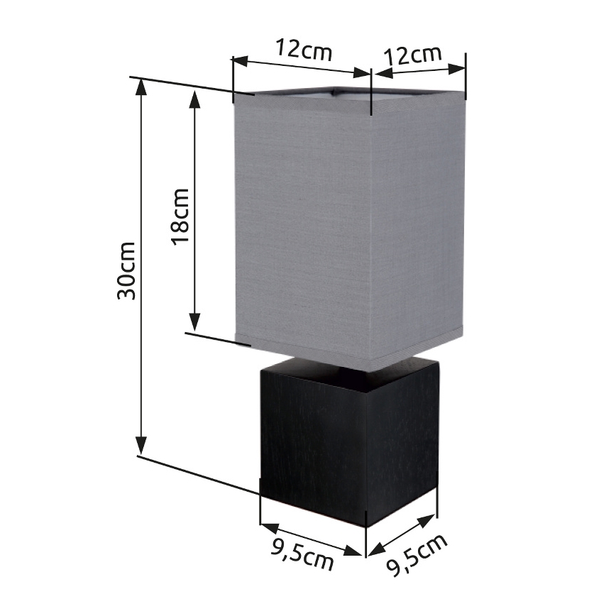 Globo 21628ALU - Lampada da tavolo VALENTINO 1xE27/7W/230V nero/antracite