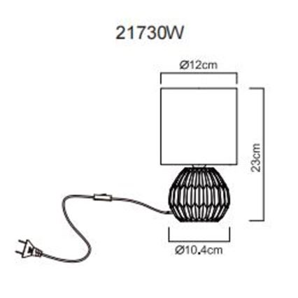 Globo - Lampada da tavolo 1xE14/40W/230V bianco