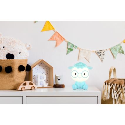 Globo - Lampada da notte ricaricabile dimmerabile per bambini LED/1W/5V 500 mAh blu