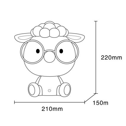 Globo - Lampada da notte ricaricabile dimmerabile per bambini LED/1W/5V 500 mAh blu
