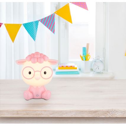 Globo - Lampada da notte ricaricabile dimmerabile per bambini LED/1W/5V 500 mAh rosa