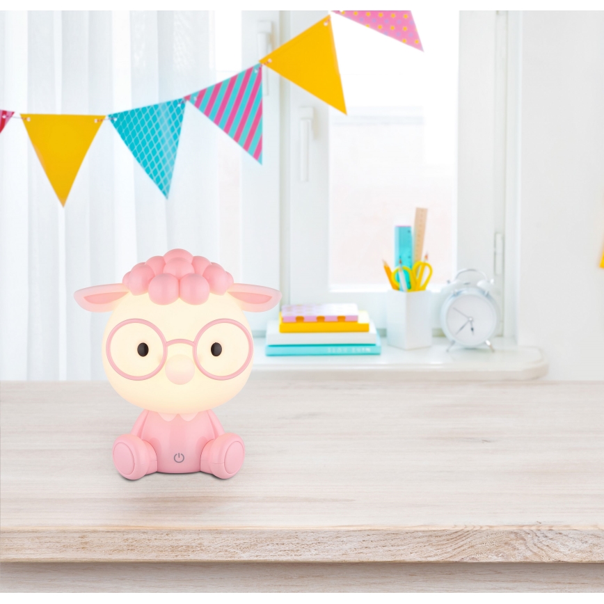 Globo - Lampada da notte ricaricabile dimmerabile per bambini LED/1W/5V 500 mAh rosa