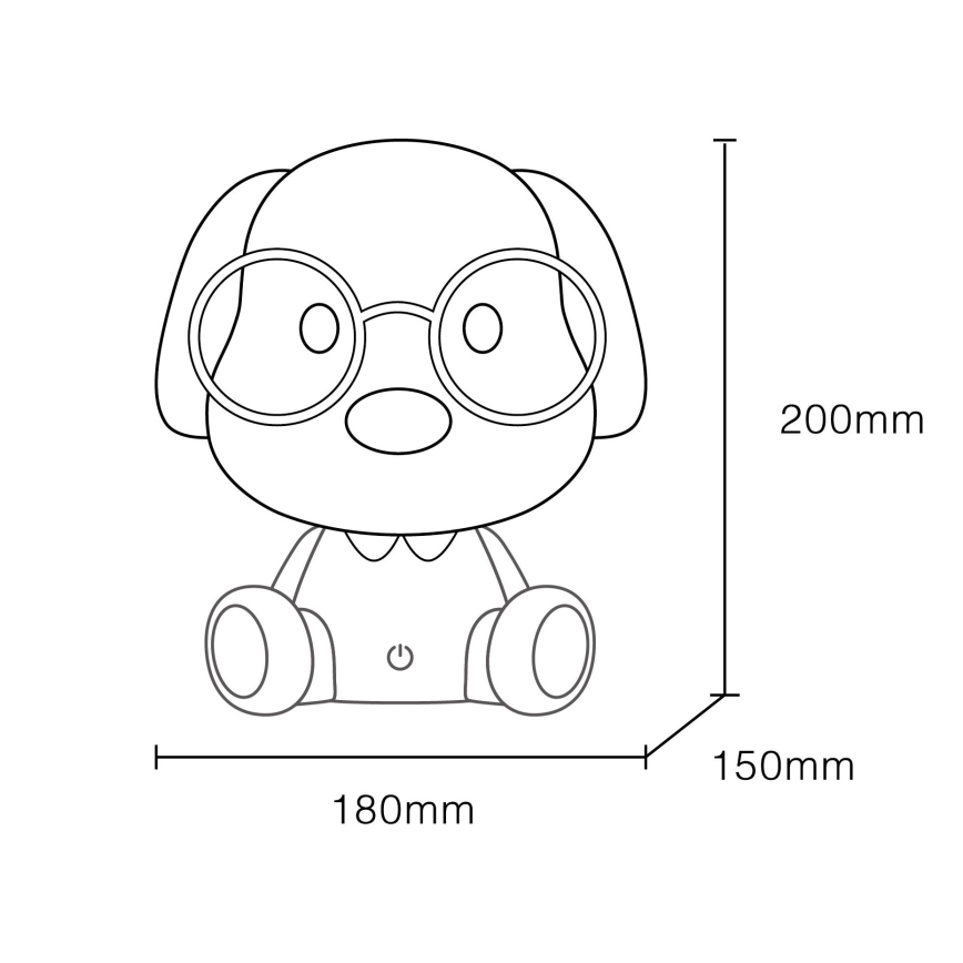 Globo - LED Dimmerabile ricaricabile per bambini notte piccola lampada LED/1W/5V 500 mAh blu