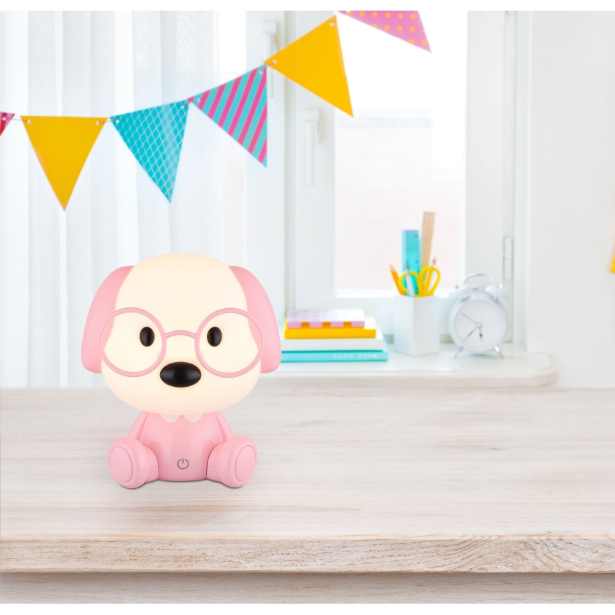 Globo - Lampada da notte ricaricabile dimmerabile per bambini LED/1W/5V 500 mAh rosa
