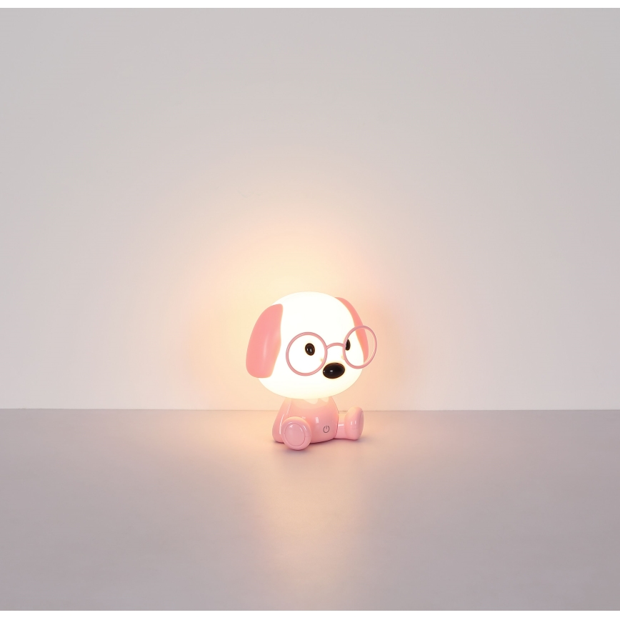 Globo - Lampada da notte ricaricabile dimmerabile per bambini LED/1W/5V 500 mAh rosa