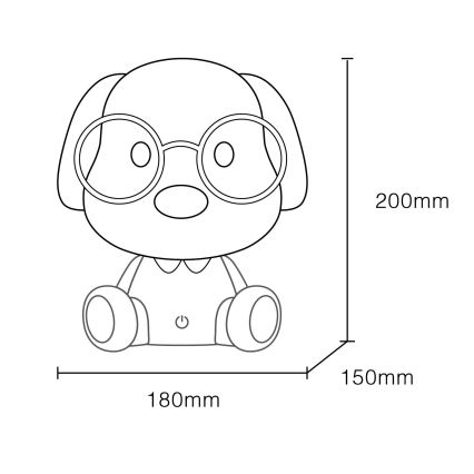 Globo - Lampada da notte ricaricabile dimmerabile per bambini LED/1W/5V 500 mAh rosa