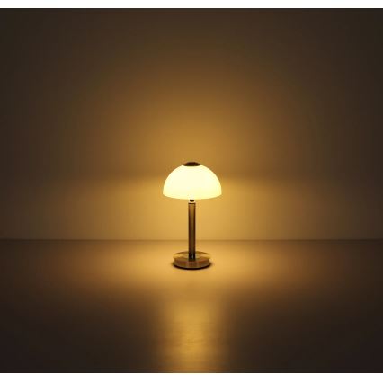 Globo - Lampada da tavolo LED dimmerabile a sfioramento, 7W/230V, 3000K, cromo opaco