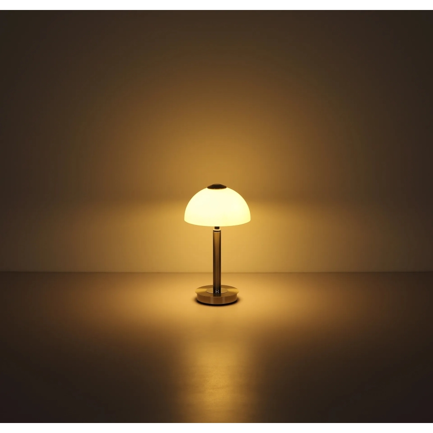 Globo - Lampada da tavolo LED dimmerabile a sfioramento, 7W/230V, 3000K, cromo opaco