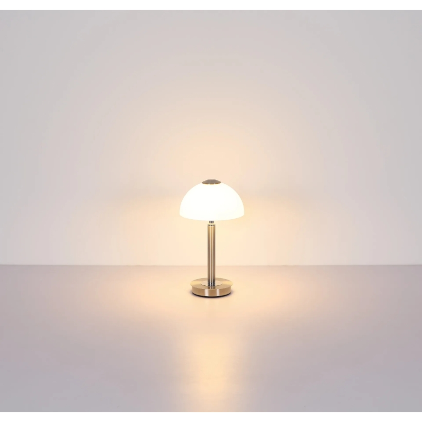 Globo - Lampada da tavolo LED dimmerabile a sfioramento, 7W/230V, 3000K, cromo opaco