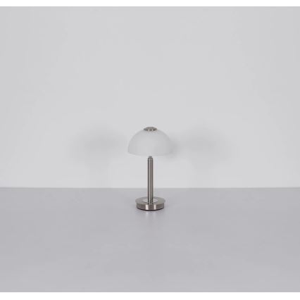 Globo - Lampada da tavolo LED dimmerabile a sfioramento, 7W/230V, 3000K, cromo opaco