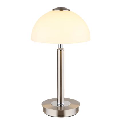 Globo - Lampada da tavolo LED dimmerabile a sfioramento, 7W/230V, 3000K, cromo opaco