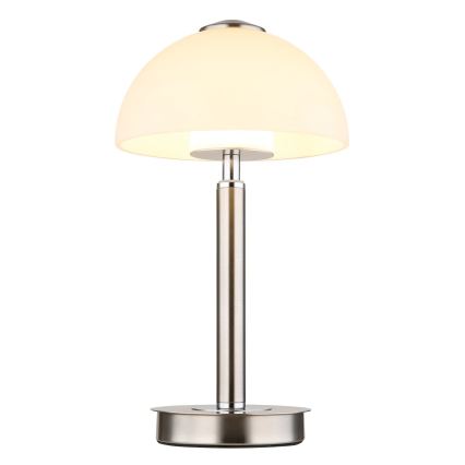 Globo - Lampada da tavolo LED dimmerabile a sfioramento, 7W/230V, 3000K, cromo opaco