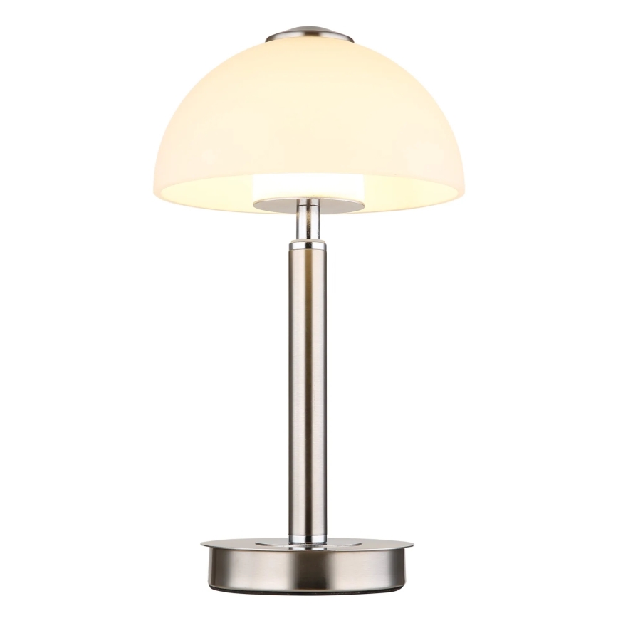 Globo - Lampada da tavolo LED dimmerabile a sfioramento, 7W/230V, 3000K, cromo opaco
