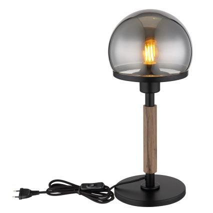 Globo - Lampada da tavolo 1xE27/40W/230V nero/marrone