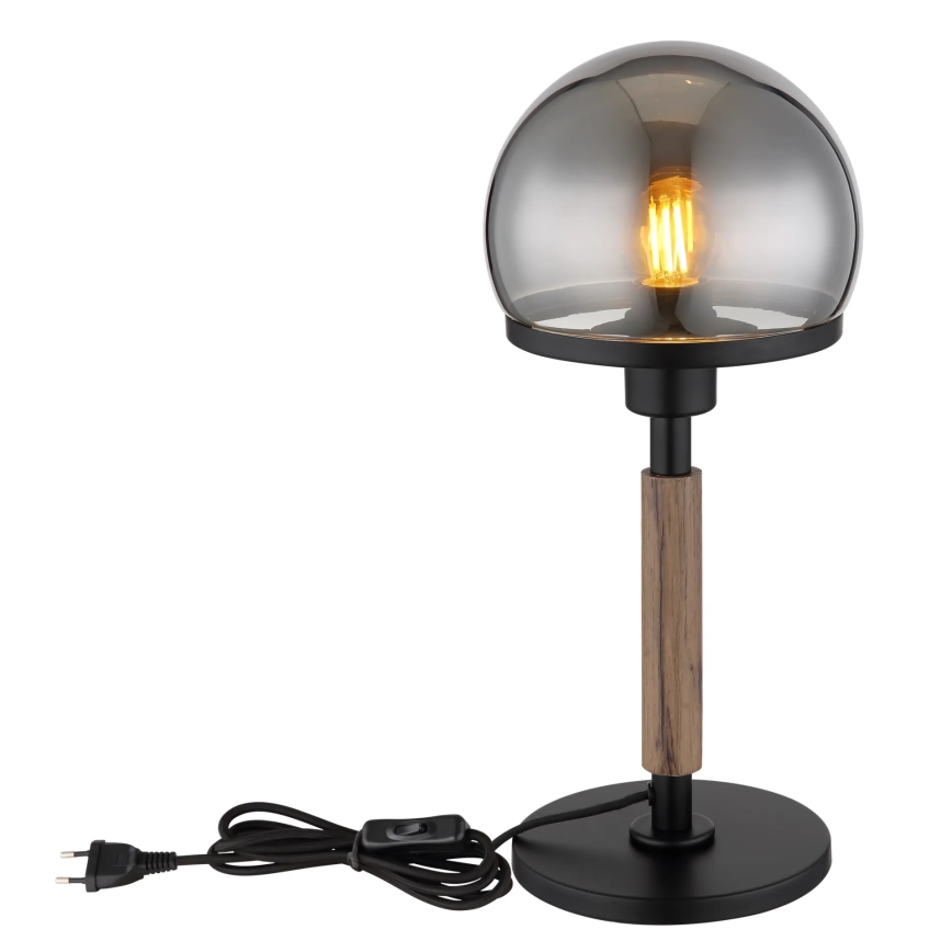 Globo - Lampada da tavolo 1xE27/40W/230V nero/marrone