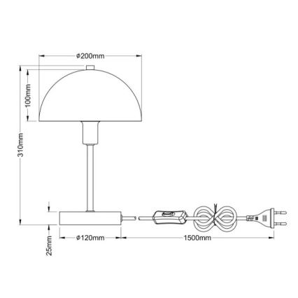 Globo - Lampada da tavolo 1xE14/40W/230V nera