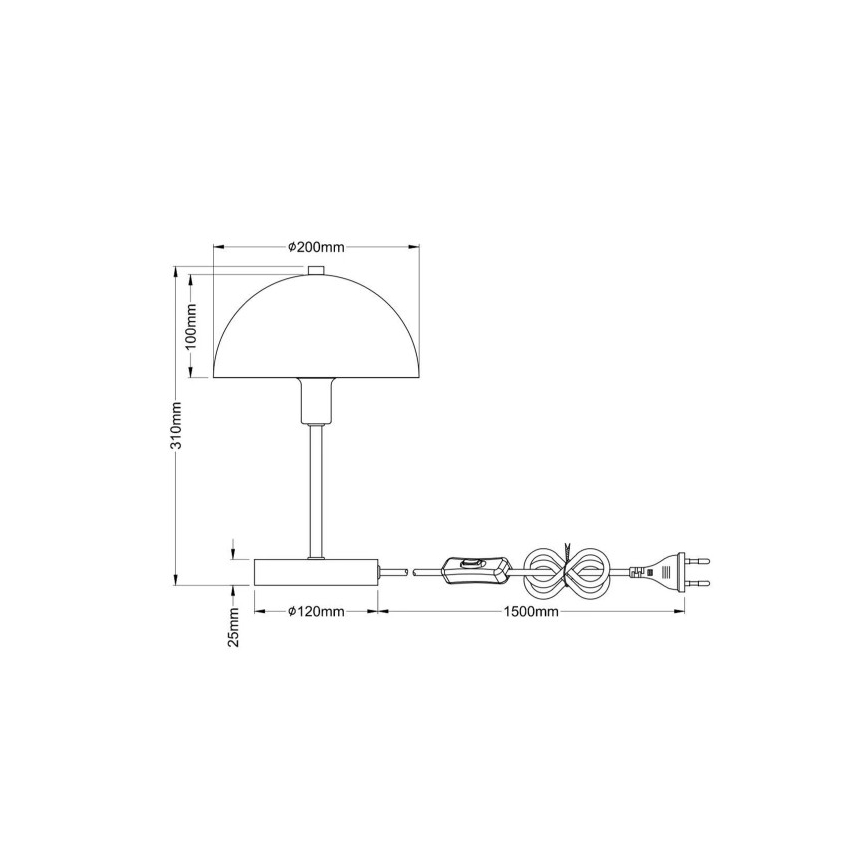 Globo - Lampada da tavolo 1xE14/40W/230V nera