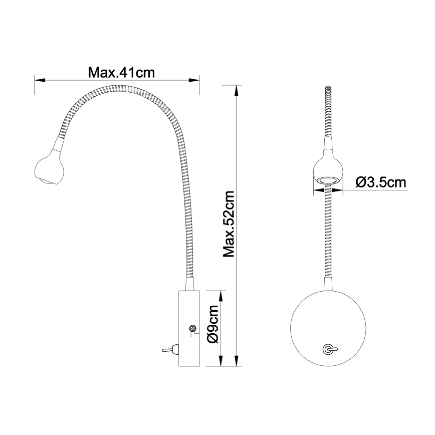 Globo - LED Flessibile piccola lampada LED/3W/230V cromo lucido